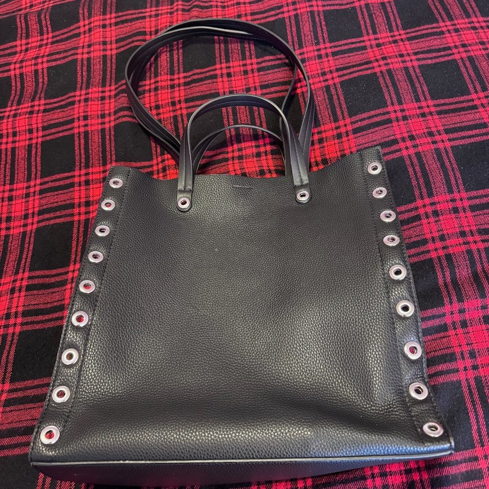 New Zara basic collection big black leather women's bag